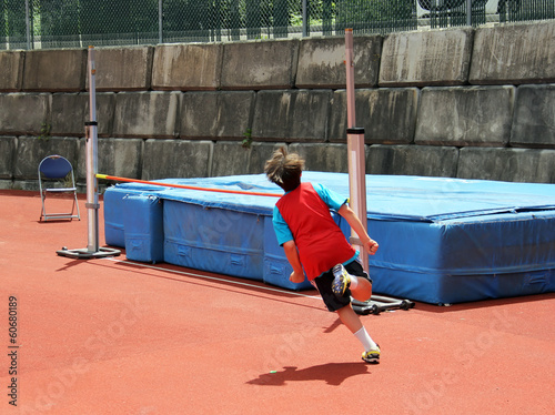 Boy on track and field competition