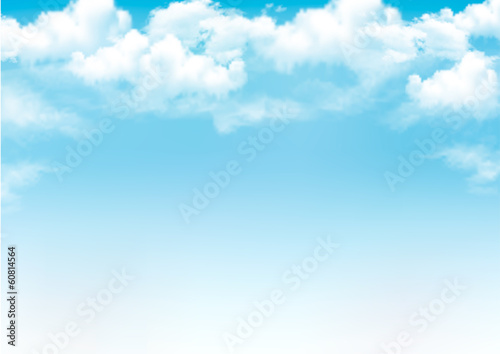 Blue sky with clouds. Vector background