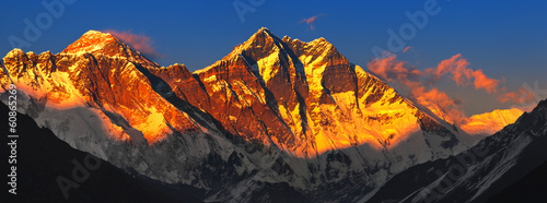 Everest at sunset. View from Namche Bazaar, Nepal