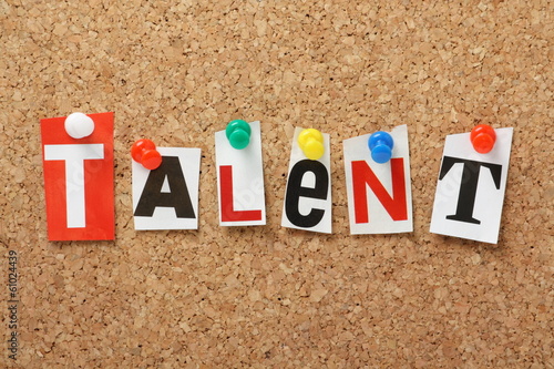 The word Talent on a Cork Notice Board