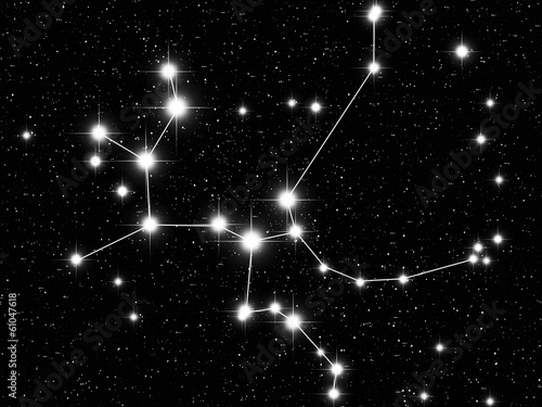 Sagittarius Zodiac sign bright stars in cosmos