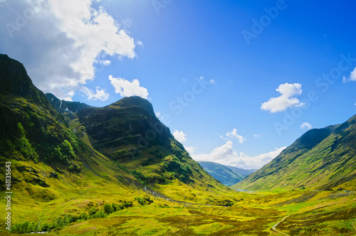 Glencoe mountain landscape in Lochaber, Scottish Higlands, Scotl