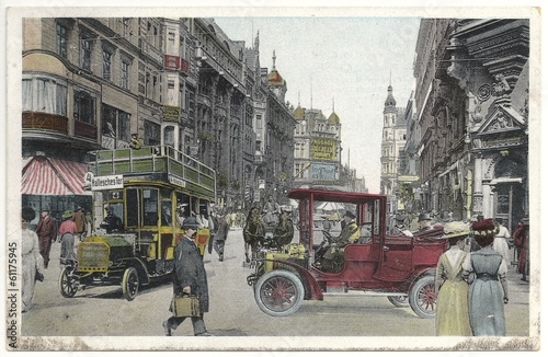 Berliner Leben in der Friedrichstraße 1910 (hist. Postkarte)