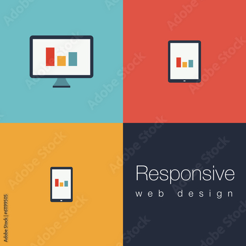 Set of flat responsive web icons