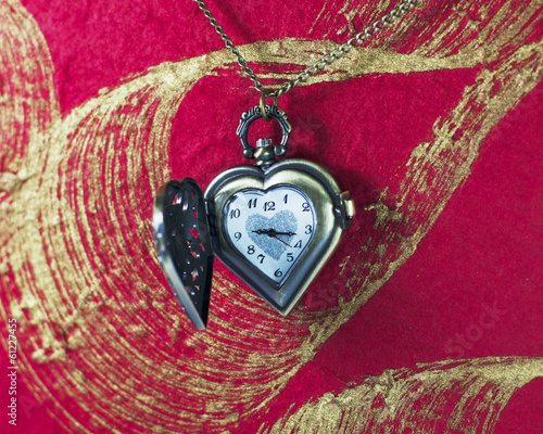 Memories of Love in Heart-shaped Pocket Watch Necklace Pendant