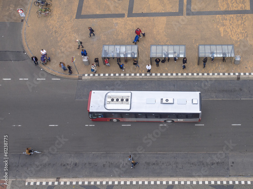 Crowd of People Waiting at a Downtown Bus Stop in Groningen, Net