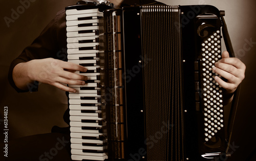 frayed buttons of accordion