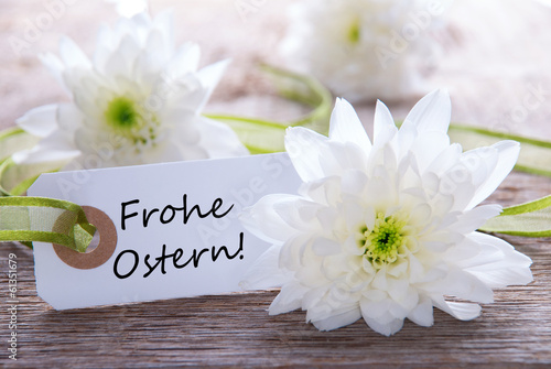 Label with Frohe Ostern