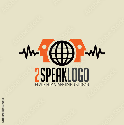 Logo 2 speakers orange head
