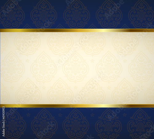 Ornament background with gold ribbon
