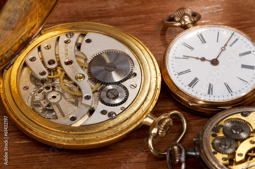 Close-up of some nostalgic Pocket Watches