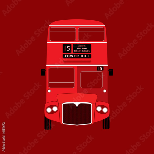 London symbol - red bus icon – double decker - vector