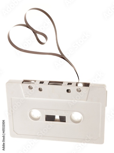 creative music audio tape with a heart