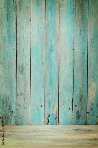 Old blue wood plank background