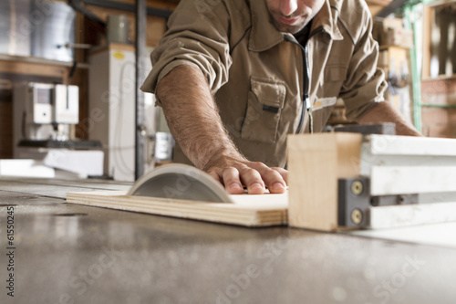 young worker in joinery