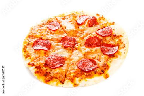 sausage pizza , isolated