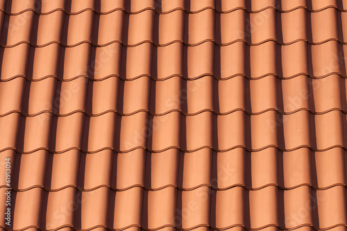 Orange tiles of a new home.