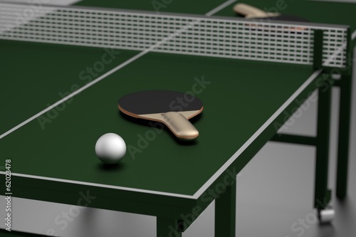 realistic 3d render of table tennis