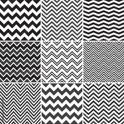 Black Chevron seamless patterns