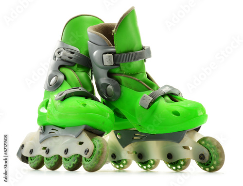 A pair of inline skates isolated on white background