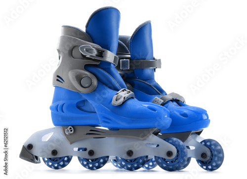 A pair of inline skates isolated on white background