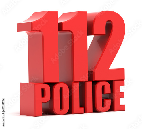 112 police call 3d text