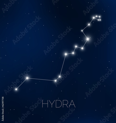 Hydra constellation in night sky