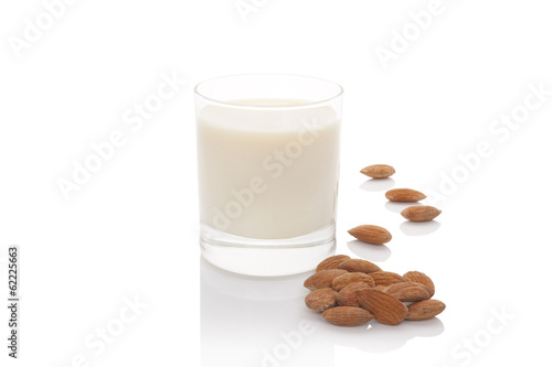 Almond milk isolated.