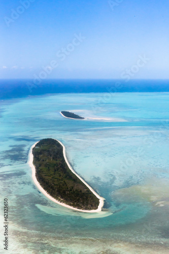 Les îles du lagon de Rodrigues dans l'océan Indien