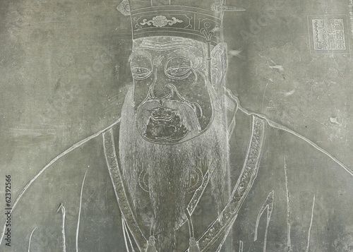 stone carve of confucius in xian,china