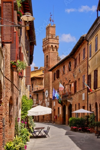 Medieval architecture of a small town in Tuscany, Italy