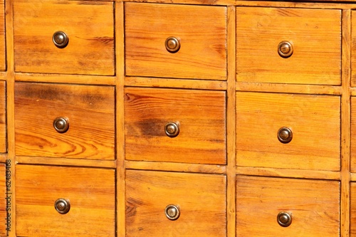 antique chest of drawers in solid wood with brass knobs on sale