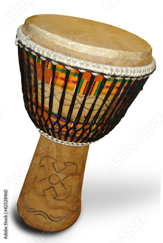 african djembe with Kente cloth