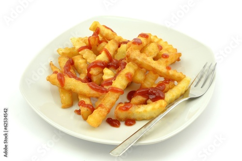 french fries with ketchup