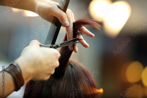 Barber cutting hair