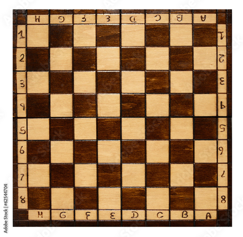 Old wooden chess board