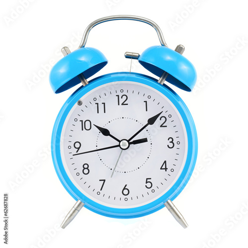 Blue alarm clock isolated