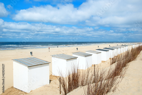 Blue beach huts at Texel