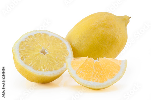Sliced yellow lemon