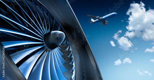 Turbine und Flugzeug