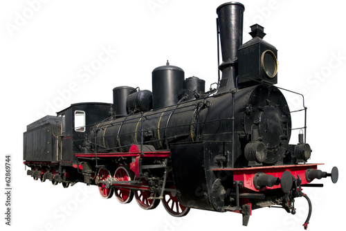 very old black locomotive