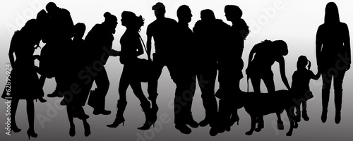 Vector people silhouette.