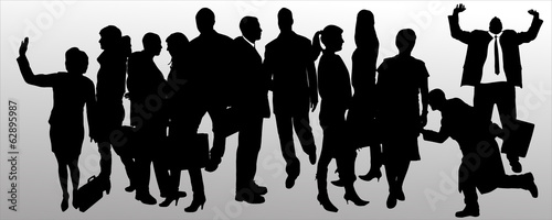 Vector silhouette of business people.