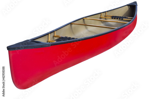 red tandem canoe