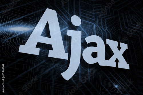 Ajax against futuristic black and blue background