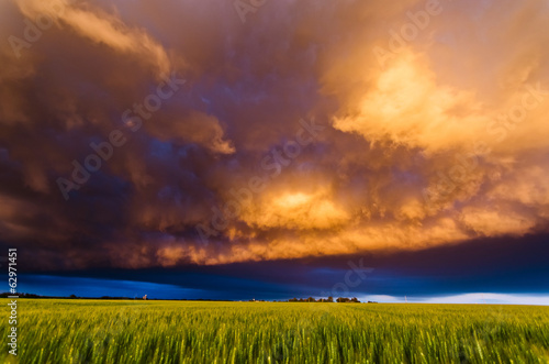 Stormy sunset in the plains