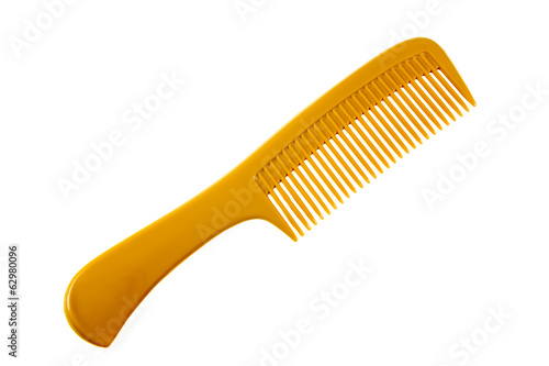 Yellow comb isolated on white background