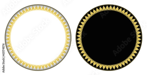 Gold Thai style Kra Jung circle frame
