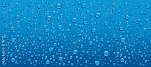 water drops on blue background