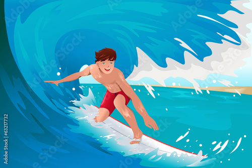 Man surfing on the ocean